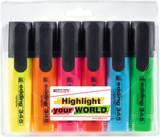 Markeerstift edding 345 2-5mm blister à 6 kleuren