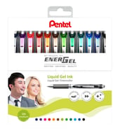 Gelschrijver Pentel Energel BL77 0.4mm etui à 12 kleuren