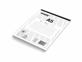 Schrijfblok Simply A5 lijn 100v/pk5