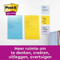 Memoblok Post-it 8645 Super Sticky 203x153mm assorti