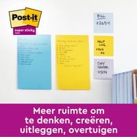 Memoblok Post-it 8645 Super Sticky 203x153mm assorti