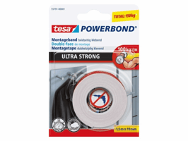 Plakband tesa® Powerbond Ultra Strong dubbelzijdig 1,5mx19mm wit