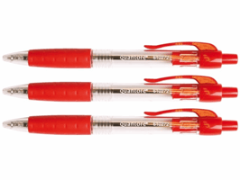 Balpen Quantore Grip drukknop rood medium