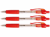 BALPEN QUANTORE RUBBEREN GRIP DRUKKNOP ROOD
