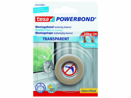 tesa® Klussentape Powerbond® 19 mm x 1,5 m, transparant (rol 1.5 meter)