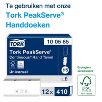 Dispenser Tork PeakServe Mini Continuous 552550 handdoekdispenser wit
