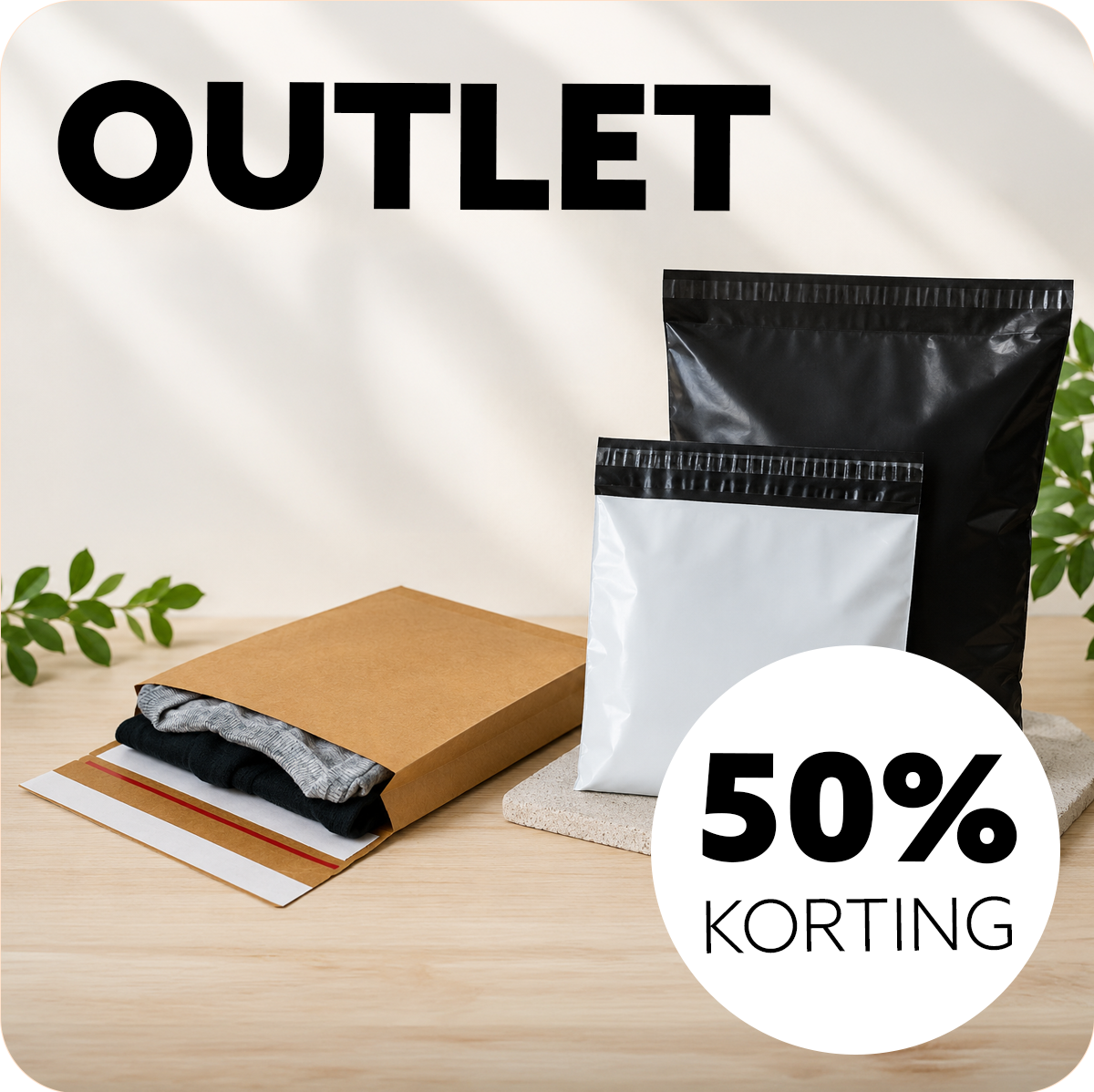 Verzendenveloppen met 50% korting