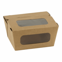 FSC® kraft/PLA coated lunchbox+venster 110x90x63mm