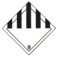 Gevarenetiket A88, 100X100mm wit opdruk zwart. Klasse 9 Diverse gevaarlijke stoffen