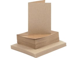 Creotime Kaarten & Enveloppen Naturel 10,5x15 cm (pak 50 sets)
