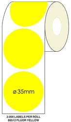 Etiket SPLS 35mm rond geel/rl2000