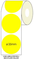 Etiket SPLS 35mm rond geel/rl2000