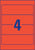 Rugetiket Avery breed 61x192mm zelfklevend rood