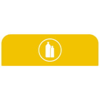 Informatiebord Configure™ voor bakken van 57 liter (Diepte: 489 mm; Kleur: Geel; Uitvoering: plastic/verpakkingsafval)