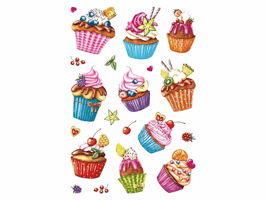 Etiket HERMA 3387 cupcakjes glitter