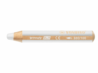 KLEURPOTLOOD STABILO WOODY 880 3IN1 WIT artikel afbeelding