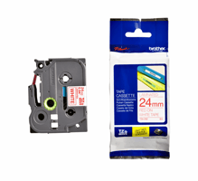 Brother TZe tape voor P-Touch 24 mm, rood op wit