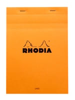 Schrijfblok Rhodia A5 lijn met kantlijn 80 vel 80gr oranje