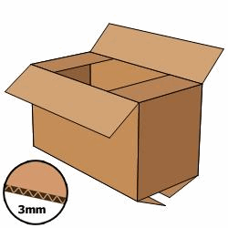 Kartonnen doos 700x350x400 mm, bruin, enkelgolf 3 mm, Fefco 0201 artikel afbeelding