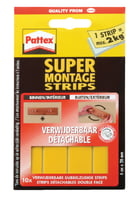 Supermontagestrip Pattex 2kg verwijderbaar 10stuks