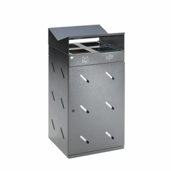 Verzamelstation voor recyclebare materialen 4-voudige inworp, inhoud 200 l antiekzilver
