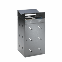 Verzamelstation voor recyclebare materialen 4-voudige inworp, inhoud 200 l antiekzilver
