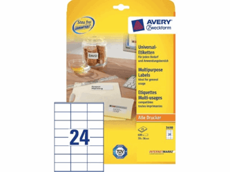 ETIKET AVERY ZWECK 3490 70X36MM 600ST artikel afbeelding