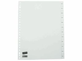 Staples Tabbladen wit kunststof 23 rings, A4, bedrukte tabs, januari-december (set 12 vel)