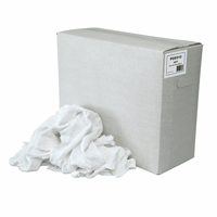 Poetslappen dunne witte tricot gesneden in 10 kg doos DWT
