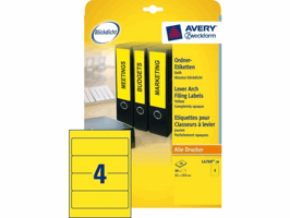 Rugetiket Avery breed 61x192mm zelfklevend geel