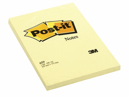 Post-it® Notitieblok Groot Formaat 152 x 102 mm, effen (pak 6 x 100 vel)