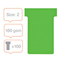 Nobo T-planbordkaarten index 2, ft 85 x 48 mm, groen