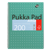 Collegeblok Pukka Jotta A4 lijn 4-gaats 200 pagina's 80gr groen