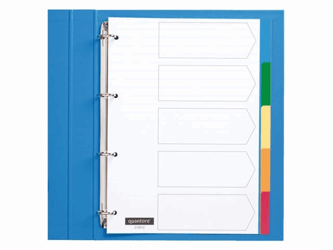 TABBLAD QUANTORE 4RINGS PP 5DELIG ASSORTI artikel afbeelding