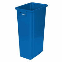 Robuuste verzamelbak voor recyclebaar materiaal met deksel inhoud 80 l, plat deksel (Breedte: 460 mm; Dekselkleur: ; Diepte: 320 mm; Hoogte: 762 mm; Kleur afvalbak: blauw; Uitrusting: zonder deksel; Uitvoering inworp: )