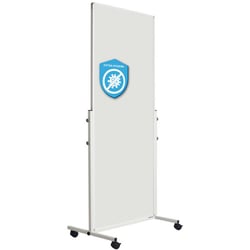 Hygiënewhiteboard, mobiel geëmailleerd, antibacterieel bordoppervlak h x b x d = 1900x815x505 mm