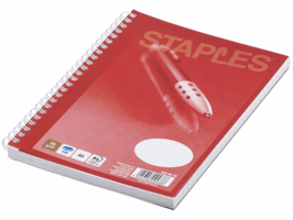 Staples Spiraalblok, A5, gelijnd (pak 5 x 100 vel)