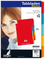 Tabbladen Kangaro 4-gaats PE405 5-delig assorti karton