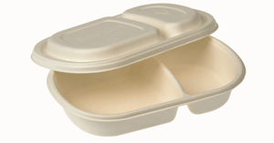 Suikerriet box + deksel 2-vaks 240x154x40mm, kleur wit
