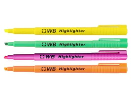 Tekstmarker WB assorti/pk 4