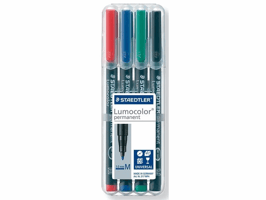 Lumocolor Permanent marker OHP/CD/DVD Lc317, medium, assorti (pak 4 stuks)