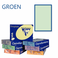 Clairefontaine Trophee kopieerpapier A3 420x297 160 g/m². Kleur: Groen. Artikelcode: 2639 (Doos à 4 Pak à 250 Vel)