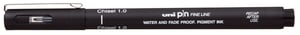 Fineliner Uni-ball Pin beitelpunt 1mm zwart
