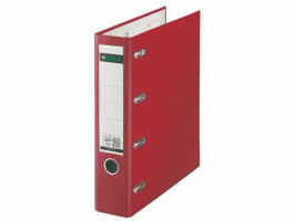 Giro-bank ordner Leitz A4 met dubbele mechaniek 80mm PP rood