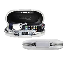 Draagbare kluis Master Lock Safe space met combinatieslot en kabel wit