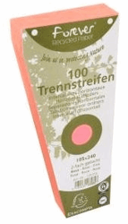 Exacompta Scheidingsstroken trapezium 180 g/m², gerecycleerd, met perforatie, roze (pak 100 stuks)  artikel afbeelding