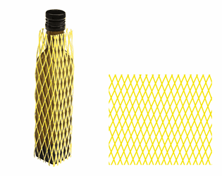 Buisnet voor Ø 40-90 mm x 100 m, Lichte kwaliteit,  Kleur  Geel, Losse rol