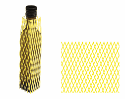 Buisnet voor Ø 25-50 mm x 200 m, Standaard kwaliteit, Kleur Geel, Rol in dispenserdoos