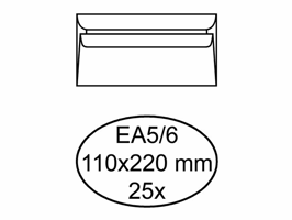 Envelop Quantore bank EA5/6 110x220mm zelfklevend wit 25 stuks