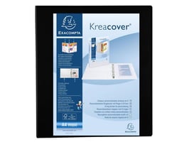 Exacompta KreaCover Presentatieringband, A4 Maxi, Ringcapaciteit 40 mm, 4 rings, Zwart